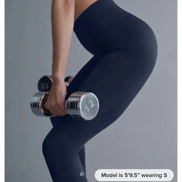 Alo Yoga Airlift Strength Extreme High-Waist 7/8 Leggings Legging Pant Navy Blue